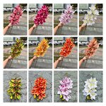 Artificial Flower Arrangement Manufacturer - Factory 75cm 10 Heads Handmade Cymbidium Dahlias Orchids 3D