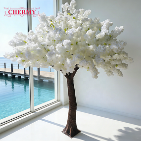 Artificial Cherry Blossom Tree Manufacturer - OEM Wedding White Big Large Sakura Flower Tree