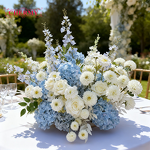 Artificial Flower Arrangement Manufacturer - TW031 Dalian Chermy Blue White for Backdrop Runner Row