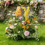 Artificial Aisle Runner Manufacturer - Wildflowers Grounded Arch for Christmas Graduation Handmade