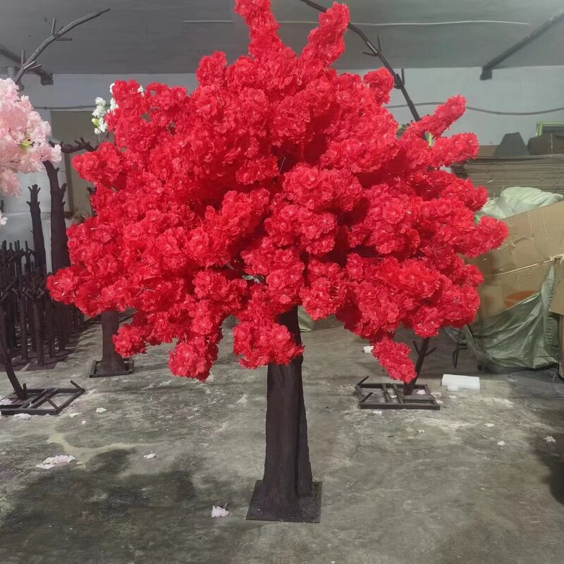 Artificial Cherry Blossom Tree Manufacturer - 4ft to 6ft Outdoor Red Silk Japanese for Decoration