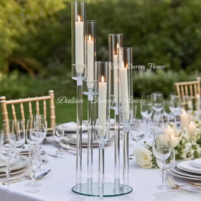 Acrylic Candelabra Manufacturer - Morden 5 6 Arms Candle Holder for Wedding Table Centerpiece