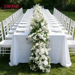 Artificial Flower Row Manufacturer - Luxury Green Plants for Wedding Table Runner Floor Floral Backdrop