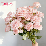 Artificial Balloon Flower Manufacturer - Dalian Chermy DC096 5-Head Pink Silk Wedding Floral