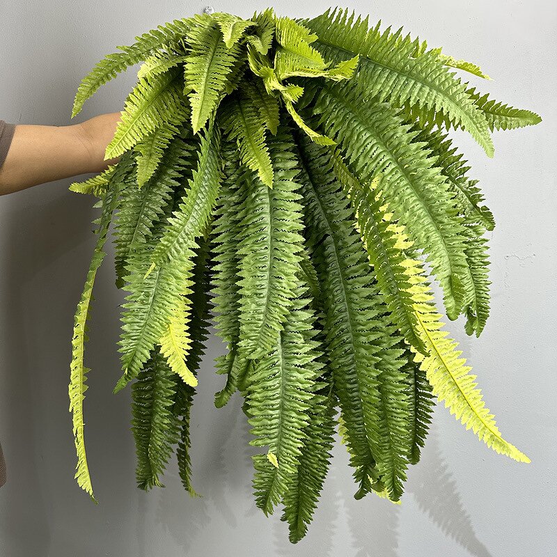 Artificial Boston Fern Manufacturer - TH1531 Wholesale 37-Leaf Wall Mounted Fern Fronds