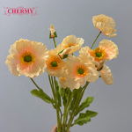 Artificial Poppy Manufacturer - Flocking Peony for Wedding Dress Home Outdoor Decoration Wreaths