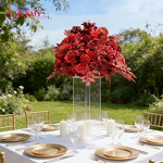 Artificial Flower Ball Manufacturer - OEM High Quality 50cm 60cm 70cm Red Silk for Wedding Event