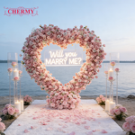 Artificial Flower Arch Manufacturer - 2026 New Love Heart with Flowers for Party Proposal Wedding