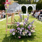 Artificial Silk Flower Runner Manufacturer - Dalian Chermy Purple Floral for Wedding Table