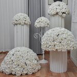 Artificial Flower Ball Manufacturer - New Design White Rose 30/40/50/60/70cm for Event Decor