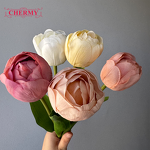 Artificial Tulip Manufacturer - Dalian Chermy DC101 White Real Touch for Home Wedding