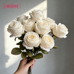 Artificial Rose Manufacturer - Dalian Chermy DC128 Single Stem Beige for Wedding Table