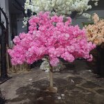 Artificial Cherry Blossom Tree Manufacturer - 4feet Small Peach Color for Indoor Wedding Centerpieces