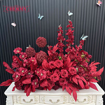 Artificial Silk Aisle Flower Manufacturer - TW042 Dalian Chermy Wholesale Red Rose & Hydrangea for Wedding