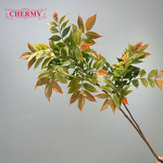 Artificial Nandina Branch Manufacturer - TH2056 Real Touch Leaves for Wedding Party Home Table