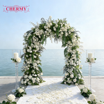 Artificial Flower Arch Manufacturer - 2026 New Customized Size U-Shape Pink Roses for Wedding