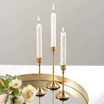 Brass Candlestick Holder Manufacturer - Antique Minimalist Long Stemmed Tapered Set Decorative Gold
