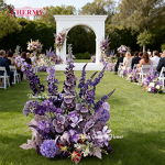 Artificial Flower Backdrop Manufacturer - Dalian Chermy Flower Forest Pink Purple Silk for Wedding Party