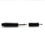 Audio Connector - Female 6.35mm Male 3.5mm 1-3 Pin TRS - Silver Black Plated ABS Guitar Jack Copper