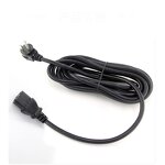 AC Power Plug - 3 Prong Extension Cord - Table Lamp American Standard 14/16/18AWG - NEMA Flat Head