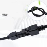 Power Cord - ZHONFEI SM 2P Pin LED Detection - Soft PVC Rotating Male Mother - Special Light Source