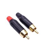 Audio Connector - Gold Plated Single RCA - Round Brass Male Adapter - 2P Speaker Amplifier 60V AV Wiring