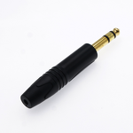 Audio Connector - 6.35mm 1/4 Stereo TRS - Gold-Plated Black Golden - ABS Housing Copper IP40 60V
