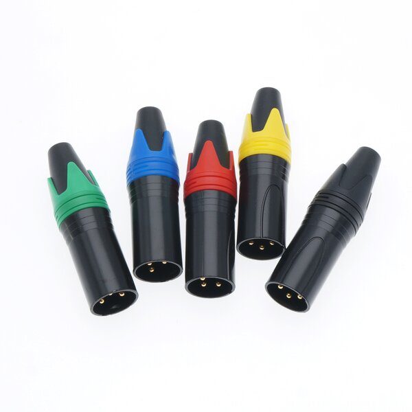 Audio Connector - Gold Plated 3-Pin XLR Male - 10A Rated Current - 3 Core Microphone Audio Jack