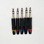 Audio Connector - 6.35/6.5mm Guitar 3-Pin 1/4 Stereo - Dual Channel Copper Contact - Mono Audio Jack Plug