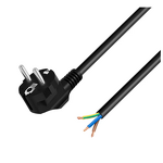 Power Cable - 1.5M 16A 3Pin Stripped EU Plug - 0.75/1.0/1.5/2.5mm² Copper Wire - Semi-Finished CEE