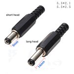 DC Connector - 5.5*2.1/2.5mm Male Jack - YX Electrical - Copper Welded Plastic Housing Tuning Fork Cable