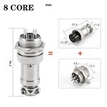 Aviation Connector - GX12 MCX Lockable - Circular Flange Panel Mount 2-10 Core - Microwave 3/16/20/30 Core