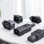 Power Cord Connector - IEC C14 AC Socket Plug - 125V-250V 320 Male 3 Pin 10-15A Extension Cord