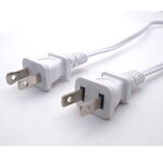 Power Cord - American Standard 2-Pin Plug - 18AWG PVC Pure Copper - Computer Electrical Extension USA