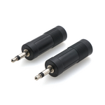 Audio Connector - Female 6.35mm Male 3.5mm 1-3 Pin TRS - Silver Black Plated ABS Guitar Jack Copper