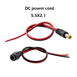 Power Cord - Custom 12V DC CCTV Jack - 5.5/5.1x2.1/2.5mm Injector Pigtail OEM Pen End CCTV