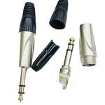 Audio Connector - Copper Contact 6.35mm Stereo Guitar Microphone - Zinc Alloy Housing IP40