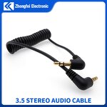 Audio Connector - 1-Pin Male-Male Auto DC Power Cord - 3.5mm Stereo Rotating - Copper PC Housing