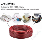 2-Pin Electrical Wire Tinned Copper PVC Insulated Red Black Single Color LED Strip Light Extension Cable Stranded Solid Roll