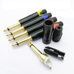 Audio Connector - 6.5mm Mono Jack - Gold Plated 3 Pole 1/4 TS Plug - Copper Contact DIY Projects