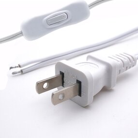 Power Cord - USA 110V AC Extension Supplies - 2-Pin Plug 18AWG Copper Cable - 303 On/Off Switch 15A