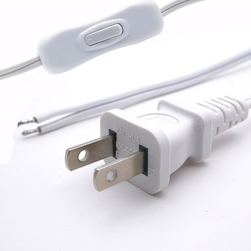 Power Cord - USA 110V AC Extension Supplies - 2-Pin Plug 18AWG Copper Cable - 303 On/Off Switch 15A