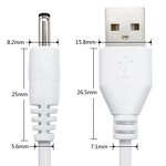 Power Cable - USB DC 1 Male Connector - 3.5x1.35x10 5.5*2.1mm CCTV 5525 LED Adapter OEM Jack