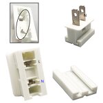 Power Socket - Inline 125V 6/8AMP Female/Male - SPT2 Extension Cord - Outdoor Home Garden