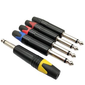 Audio Connector - 6.5mm Mono Jack - Gold Plated 3 Pole 1/4 TS Plug - Copper Contact DIY Projects