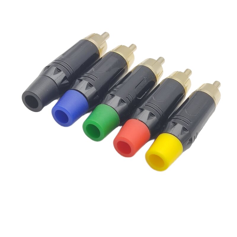 Audio Connector - Gold Plated Single RCA - Round Brass Male Adapter - 2P Speaker Amplifier 60V AV Wiring