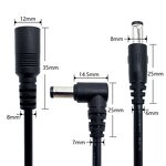 Power Cable - 5.5*2.1/2.5mm 12/24V DC Jack Extension - PVC Wire Male to Female OEM