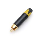 Audio Connector - Gold Plated Single RCA - Tekli Male Adapter 2P - Copper Nickel Welding ABS AV Plug