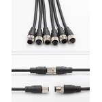 Cable Connector - Custom Cat 6 Power Extension - M8 Connector 3 Pin - Audio Video Electrical PC Housing