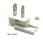 Power Socket - Inline 125V 6/8AMP Female/Male - SPT2 Extension Cord - Outdoor Home Garden